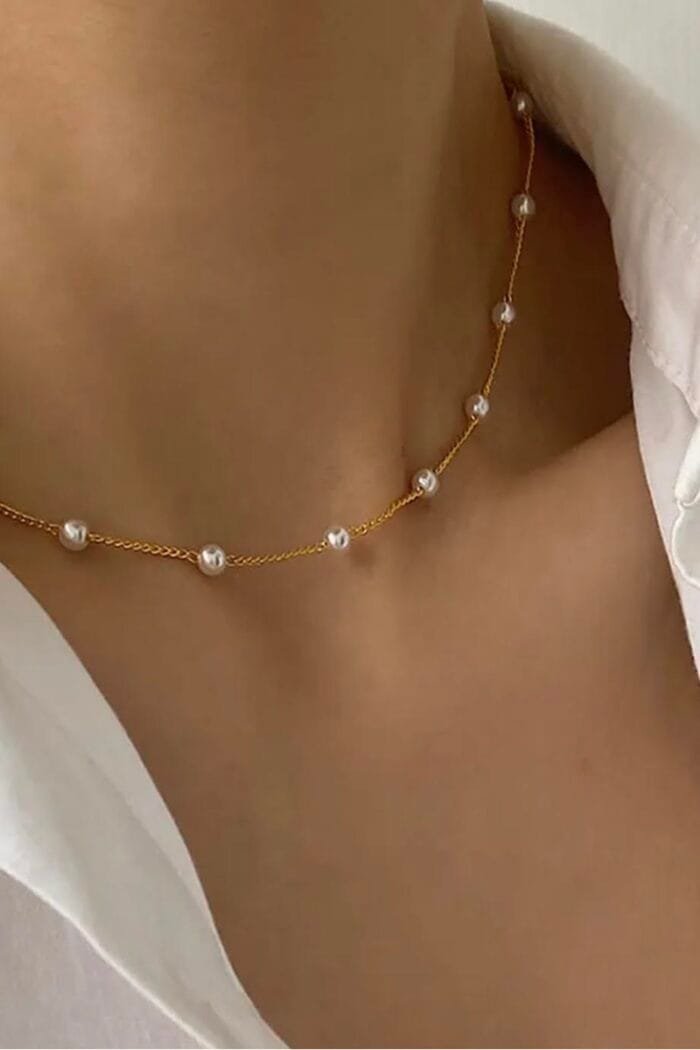 Silver necklace Silver 925° Chain thin mei pearls