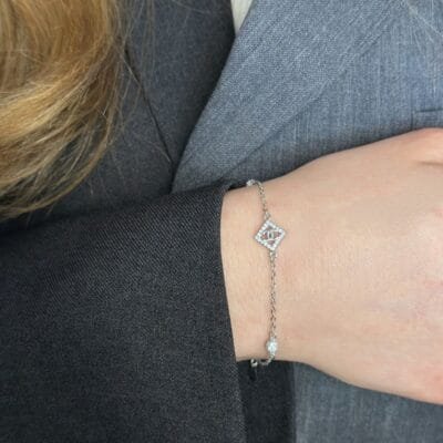 Βραχιόλι Ασήμι 925° με τετράγωνο και ζιργκόν