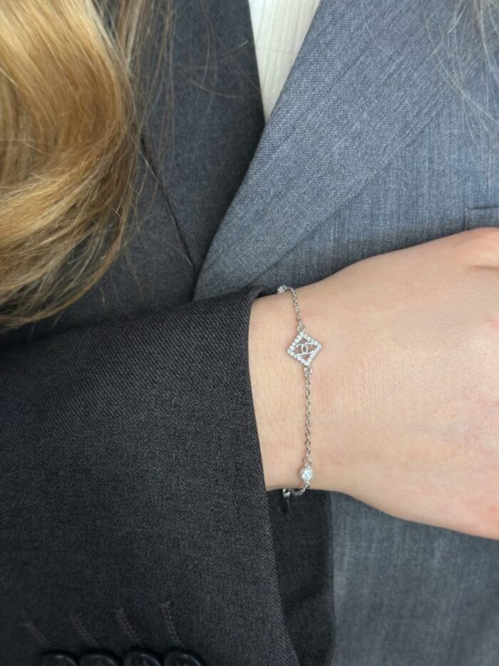 Silver bracelet 925° with square and cubic zirconia