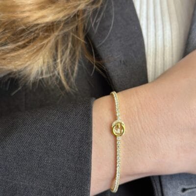 Βραχιόλι Ασήμι 925° με κυκλικό σχέδιο και ζιργκόν