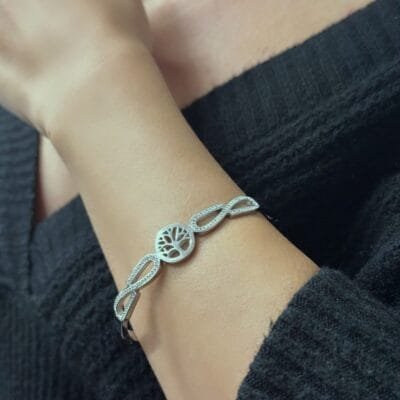 Βραχιόλι Stainless Steel Χειροπέδα με δέντρο της ζωής