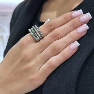 Δαχτυλίδι Stainless Steel τετραγωνισμένο