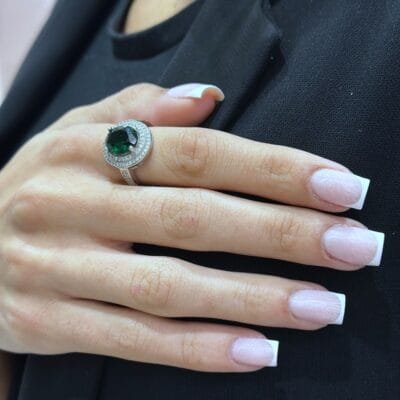 Δαχτυλίδι Ασήμι 925° Μονόπετρο με ζιργκόν και πέτρα