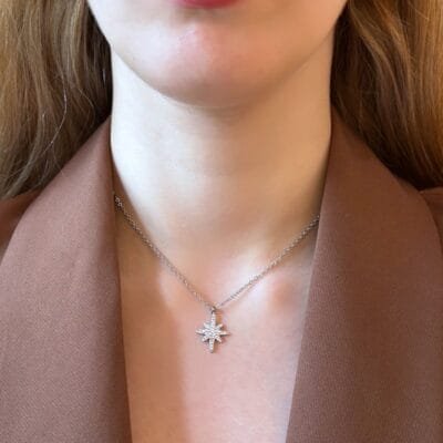 Κολιέ Stainless Steel Μενταγιόν με αστέρι