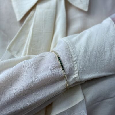 Βραχιόλι Ασήμι 925° Ριβιέρα μα Λευκά και Πράσινα Ζιργκόν