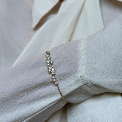 Βραχιόλι Ασήμι 925° με Λευκές Πέτρες