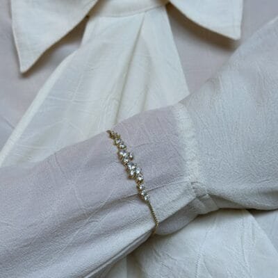 Βραχιόλι Ασήμι 925° με Λευκές Πέτρες