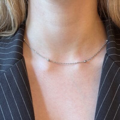 Κολιέ Stainless Steel Αλυσίδα με μπίλιες απλή