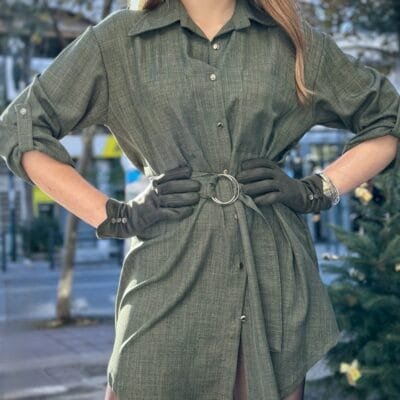 Πουκαμίσα πράσινη με ζώνη