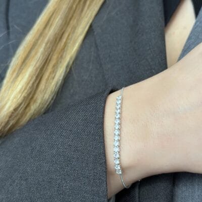 Βραχιόλι Ασήμι 925° Ριβιέρα με αλυσίδα