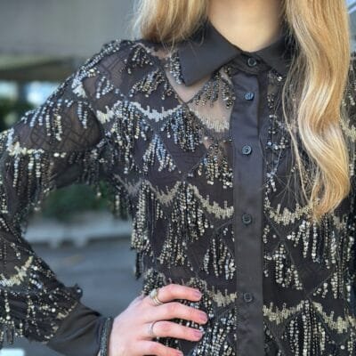 Πουκαμίσα με κρόσια και κρεμαστά στοιχεία