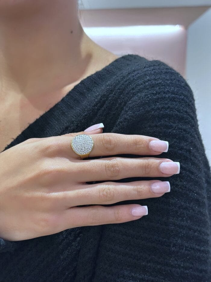 Δαχτυλίδι Stainless Steel με πολλά strass