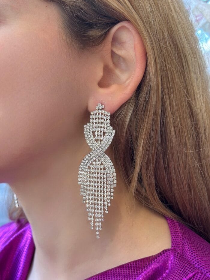 Stainless Steel Earrings Pendant with rhinestones