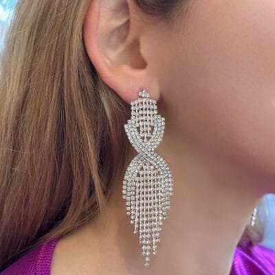 Σκουλαρίκια Stainless Steel Κρεμαστά με στρας