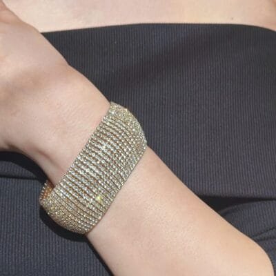 Βραχιόλι Stainless Steel Μαλακό με όλο Strass