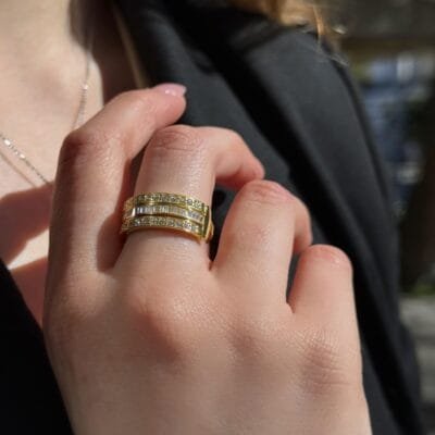 Δαχτυλίδι Ασήμι 925° με βέργες ζιργκόν