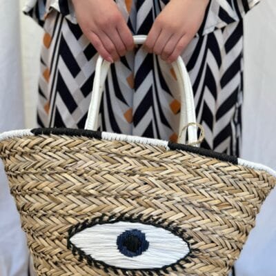 Τσάντα Nolah Ψάθινη με μεγάλο μάτι