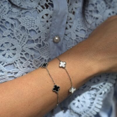 Βραχιόλι Stainless Steel Αλυσίδα με λουλούδια