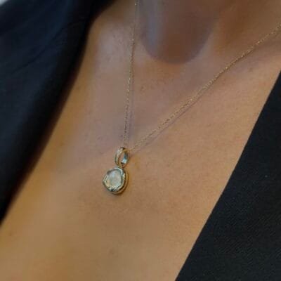 Κολιέ Ασήμι 925° με πέτρα λευκή