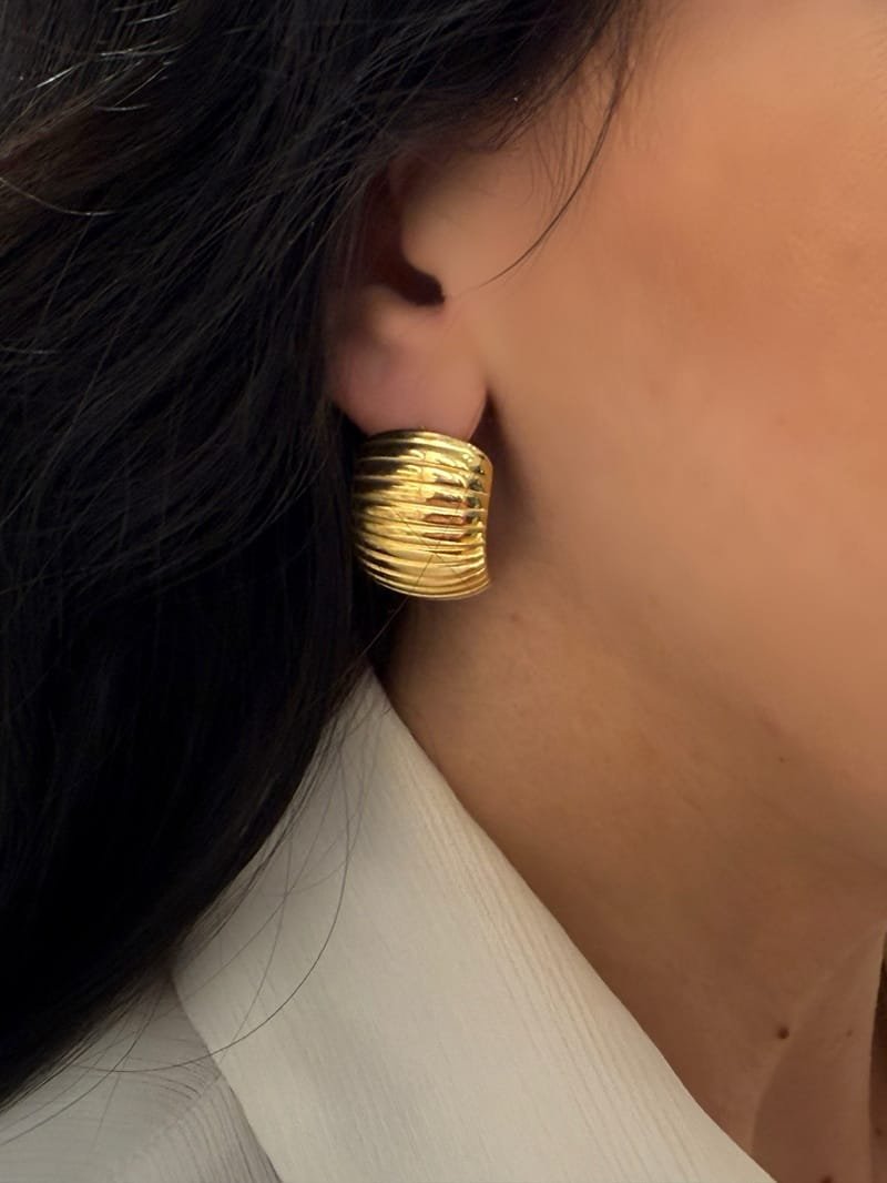 Σκουλαρίκια Stainless Steel κοχύλι χρυσό