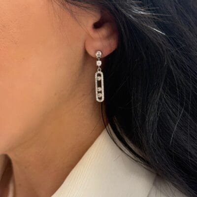 Σκουλαρίκια Ασήμι 925° κρεμαστό με σχέδιο