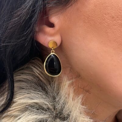 Σκουλαρίκια Stainless Steel σειρά Blue επιχρυσωμένα 18κ χρυσό