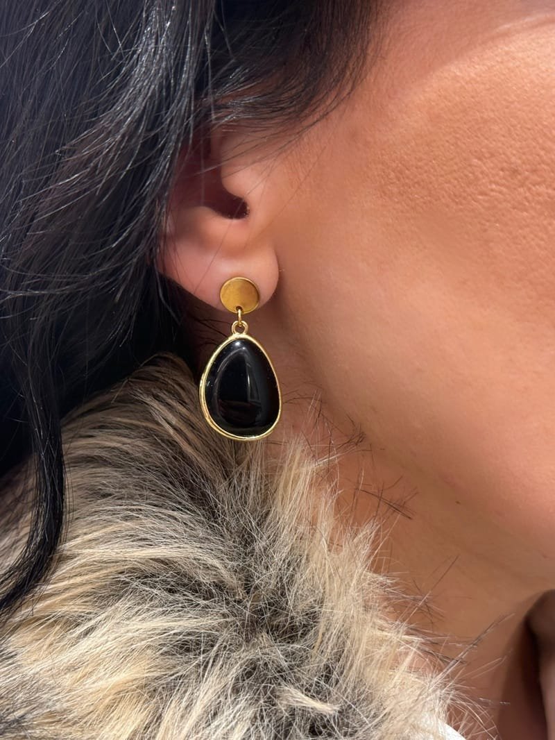 Σκουλαρίκια Stainless Steel σειρά Blue επιχρυσωμένα 18κ χρυσό