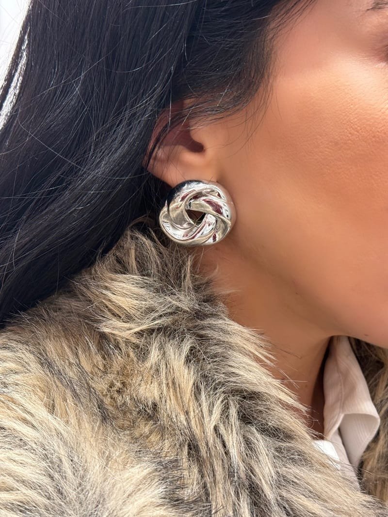 Σκουλαρίκια Stainless Steel στρογγυλά σφυρήλατα