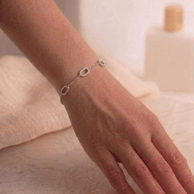 Βραχιόλι Stainless Steel Αλυσίδα με ορθογώνια