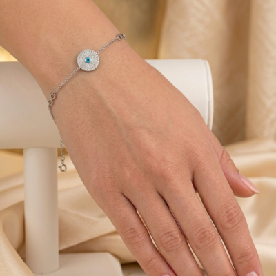 Βραχιόλι Stainless Steel Αλυσίδα με γαλάιο ματάκι και άπειρο