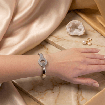 Βραχιόλι Stainless Steel Χειροπέδα με σχέδιο κύκλους