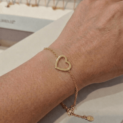 Βραχιόλι Ασήμι 925° Αλυσίδα με καρδιά