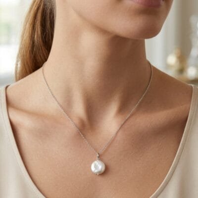Κολιέ Stainless Steel με πέρλα