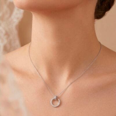 Κολιέ Ασήμι 925° Κύκλος με ζιργκόν