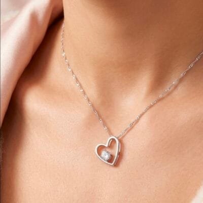 Κολιέ Ασήμι 925° με καρδούλα και ζιργκόν