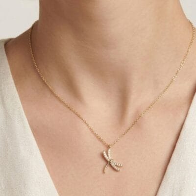 Κολιέ Ασήμι 925° με λιβελούλα