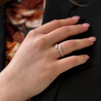 Δαχτυλίδι Ασήμι 925° Ρυθμιζόμενο με στεφάνι