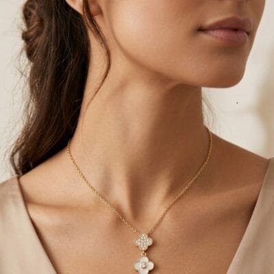 Κολιέ Stainless Steel με σταυρό και strass