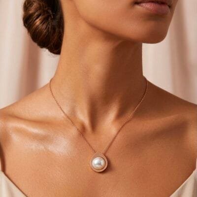 Κολιέ Stainless Steel με πέρλα