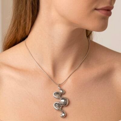 Κολιέ Stainless Steel με σχέδιο κύμμα