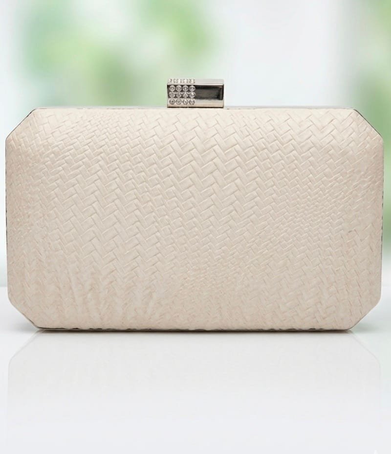 Τσαντάκι Clutch Σκληρό με σχέδιο σε ασημί